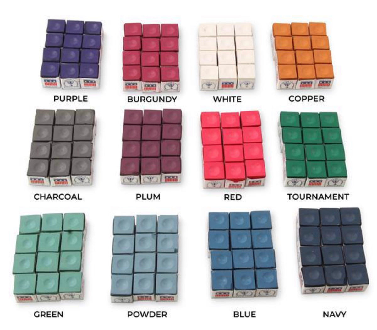 Silver Cup Burgundy Billiard Pool Cue Chalk - 6 Cube - GRG8011