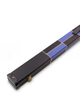 1 piece Cue Case Deluxe Black Blue Patch -Baize Master - Plastic Ends