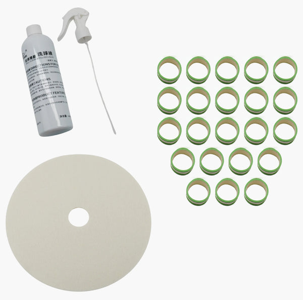 SNOOKER BALL or POOL CLEANING MACHINE REPLACEMENT SET -BASE MAT & WOOL RINGS