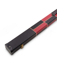 1 piece Cue Case Deluxe Black Burgundy Patch -Baize Master - Plastic Ends