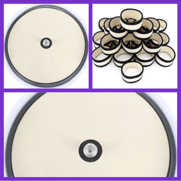 SNOOKER BALL or POOL CLEANING MACHINE REPLACEMENT SET -BASE MAT & WOOL RINGS
