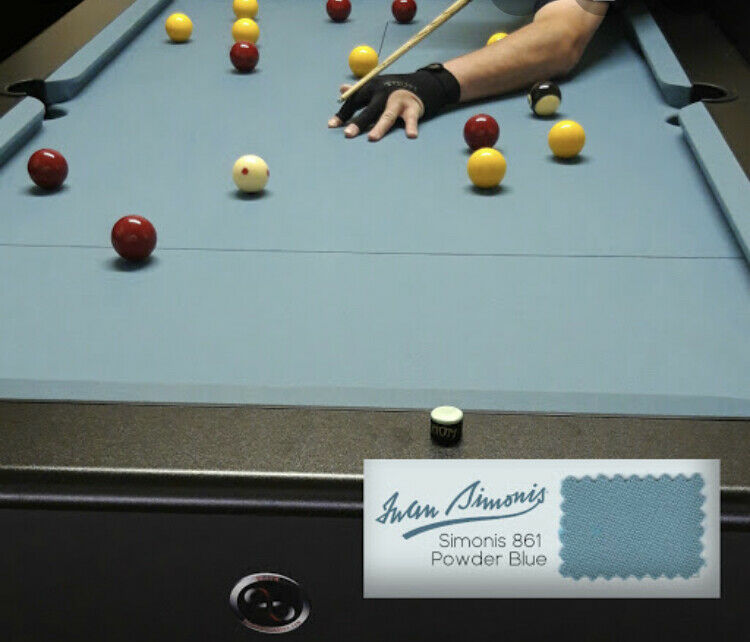 Strachan 861 Pool Table Cloth Powder Blue Baize Sports Supplies