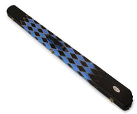 3/4 Cue Case Luxury - Black-Blue Round End Studded - 3 Slot