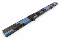 1 Piece Luxury Cue Case - BLUE & BLACK PATCH by Baize Master- Leatherette Rounded Corners