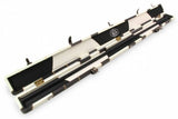 3/4 Luxury Cue Case - BLACK & WHITE PATCH by Baize Master- Thick Leatherette Rounded