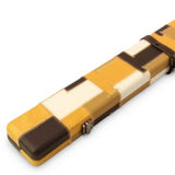 1 Piece Luxury Cue Case - GOLD PATCH by Baize Master- Leatherette Rounded Corners