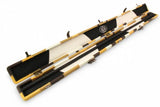 1 Piece Luxury Cue Case - GOLD PATCH by Baize Master- Leatherette Rounded Corners