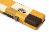 1 Piece Luxury Cue Case - GOLD PATCH by Baize Master- Leatherette Rounded Corners