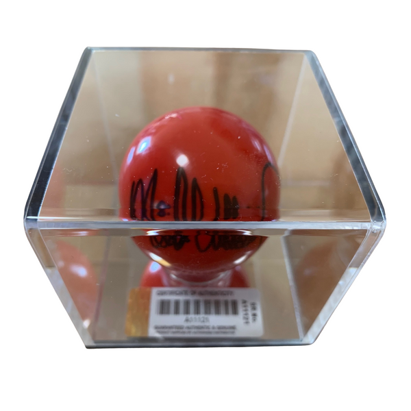 Mark Williams Signed Red Ball in Display Box Authentic