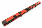 3/4 Luxury Cue Case - RED & BLACK PATCH by Baize Master- Thick Leatherette Rounded